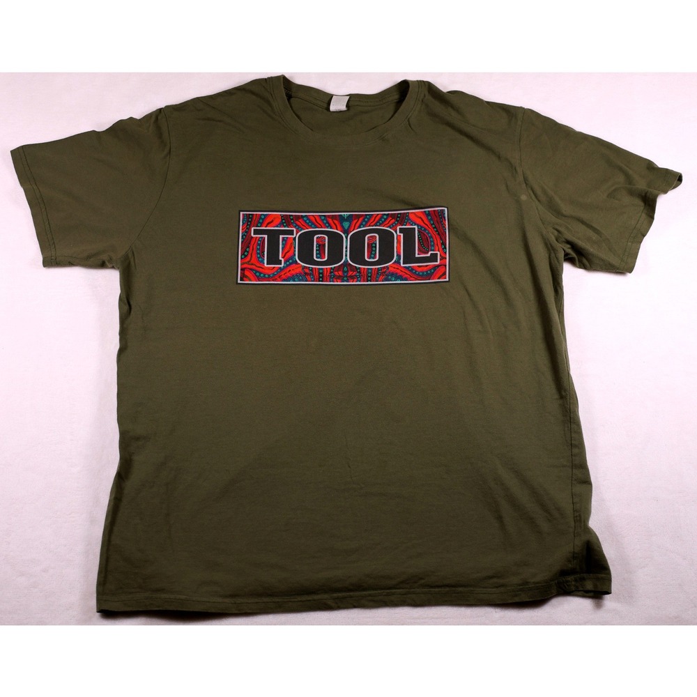 Tool Band Graphic T-Shirt Mens 3XL Olive Green Short Sleeve Cotton Logo Tee